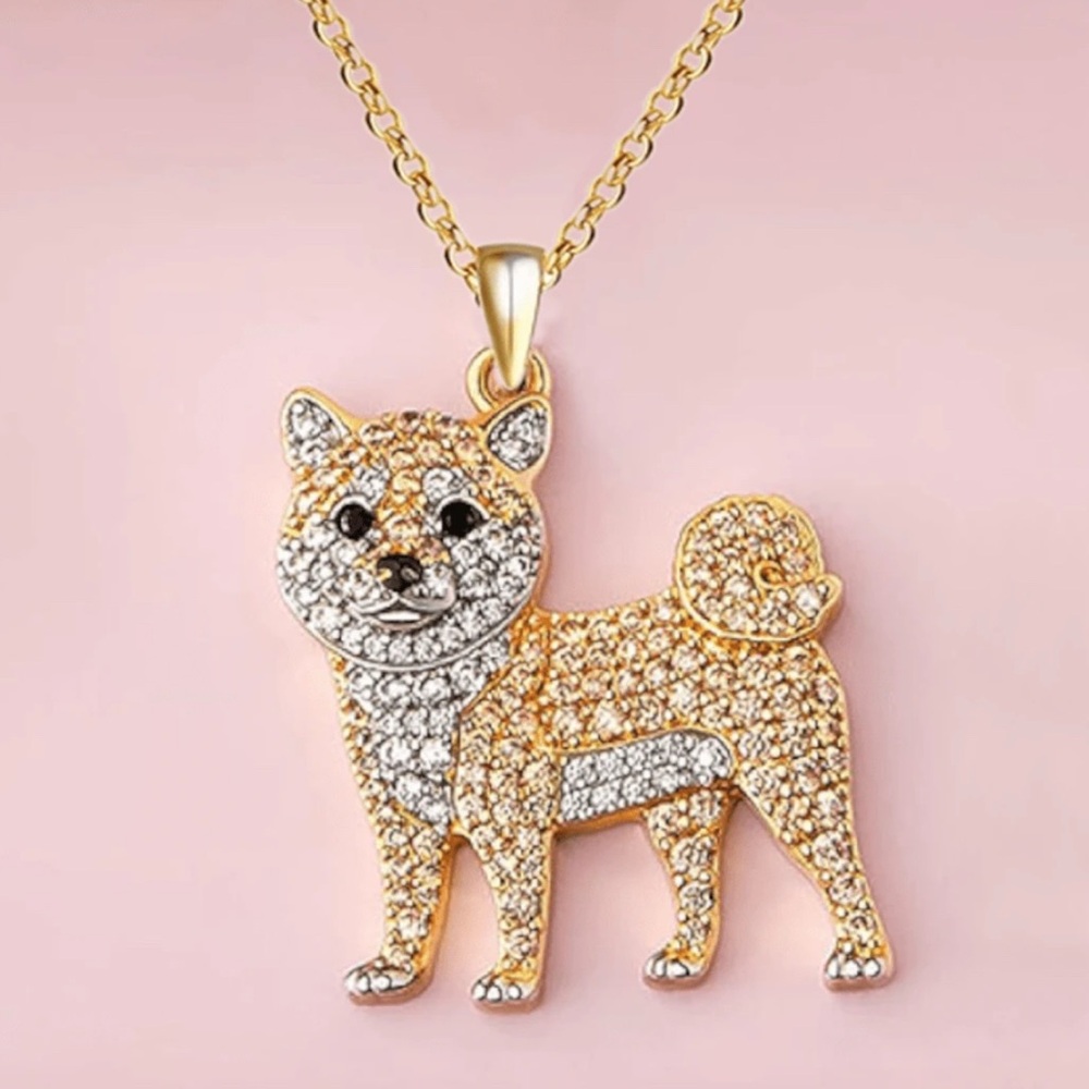 Corgi‎ Shiba Inu Rhinestone Necklace - Picture 2 of 3